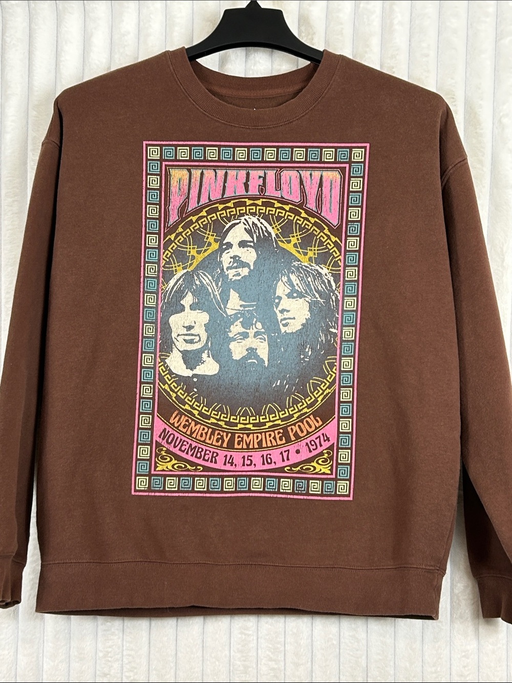 Pink Floyd Brown Graphic Crewneck oversized Sweatshirt L